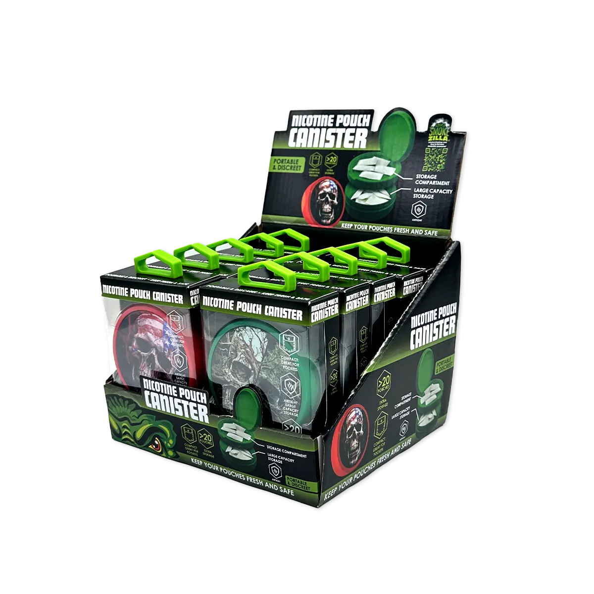 Nicotine Pouch And Storage Canisters  - 10 Pieces Per Retail Ready Display 25689 ROUGHNECK