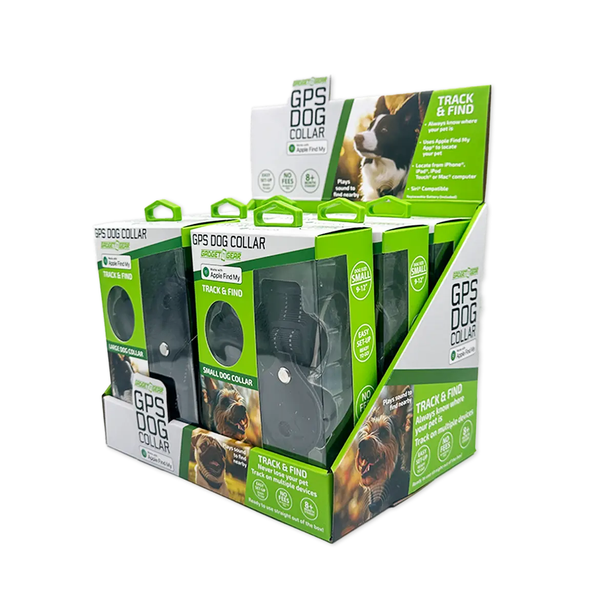 GPS Dog Collar Tracker Apple Find My™ Compatible - 6 Pieces Per Retail Ready Display 25750 GADGET GEAR