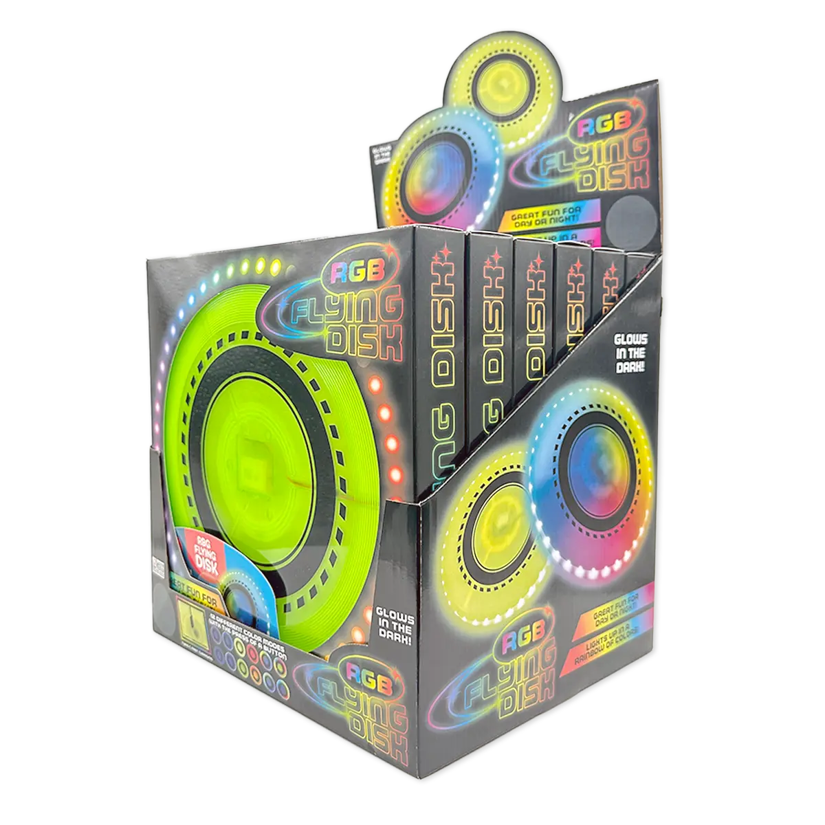 RGB Glow in the Dark Light-Up Flying Disc - 6 Pieces Per Display 25813 KIPP BROTHERS