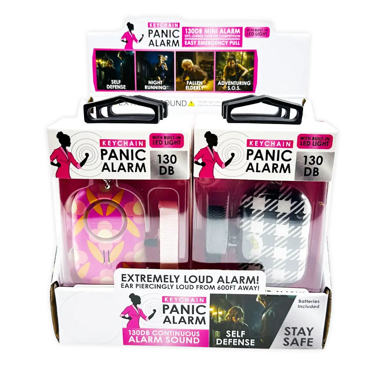 Safety Panic Alarm Keychain - 6 Pieces Per Retail Ready Display 25898 ROUGHNECK