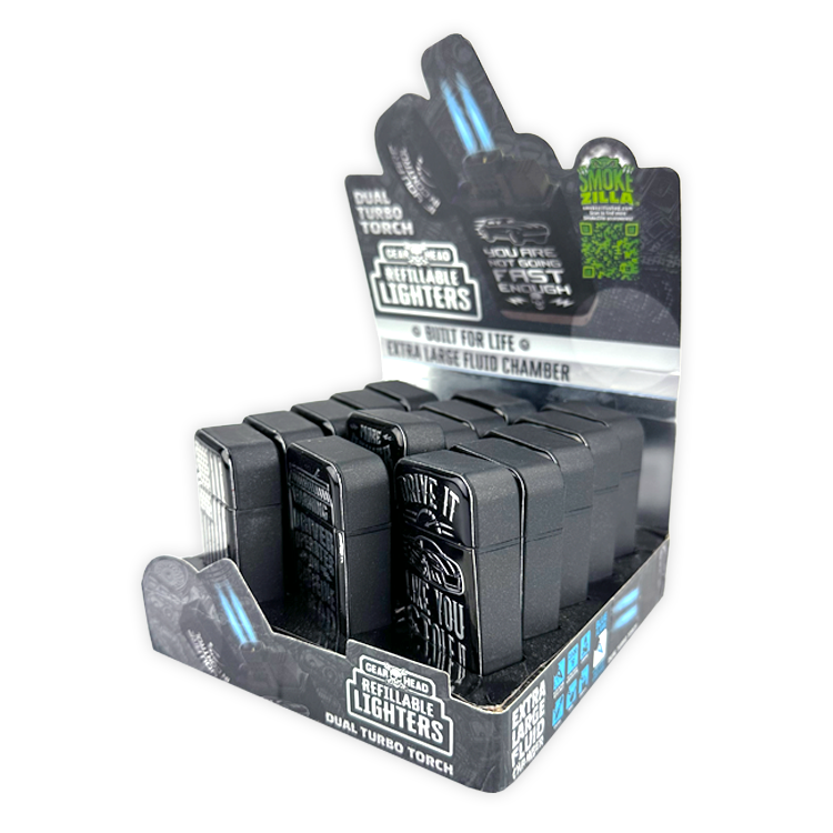 Big Bubba Dual Torch Foil Sticker Lighter - 15 Pieces Per Retail Ready Display 25837 SMOKEZILLA
