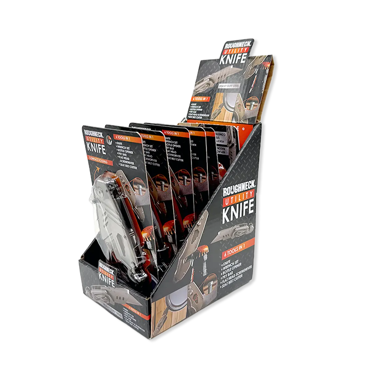 Box Cutter Knife Blade - 6 Pieces Per Retail Ready Display 25848 ROUGHNECK