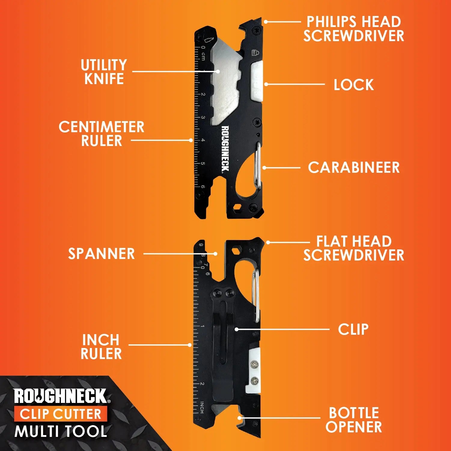 Clip Cutter Multi-Tool - 6 Pieces Per Retail Ready Display 25889 ROUGHNECK