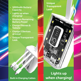 Rechargeable Power Bank with Rgb Lights - 6 Pieces Per Retail Ready Display 25908