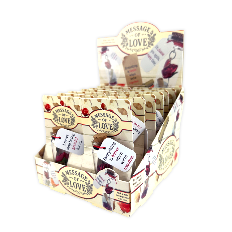 Rose with Message of Love in a Bottle - 12 Pieces Per Retail Ready Display 26083 NOVELTY INC