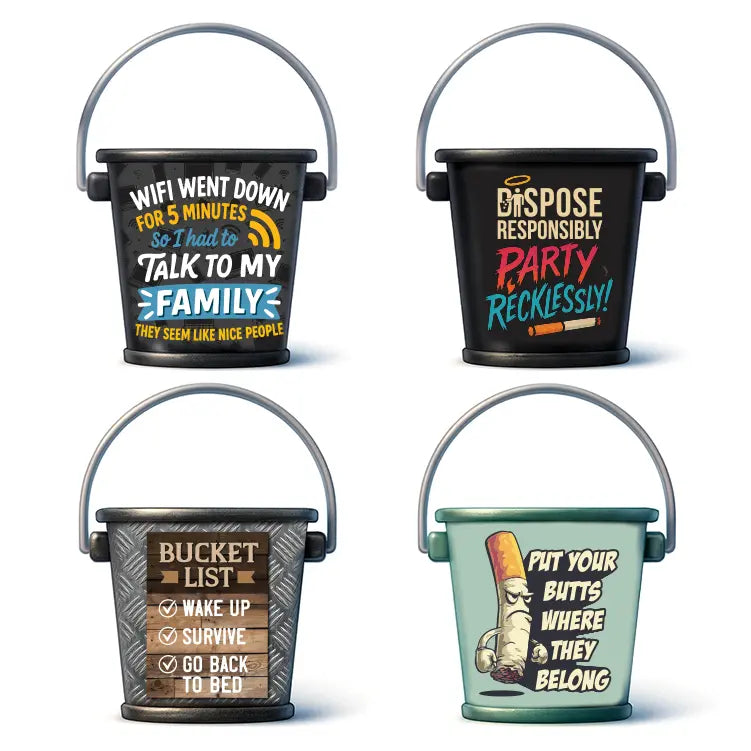 Printed Bucket Ashtray - 12 Pieces Per Retail Ready Display 26097 SMOKEZILLA