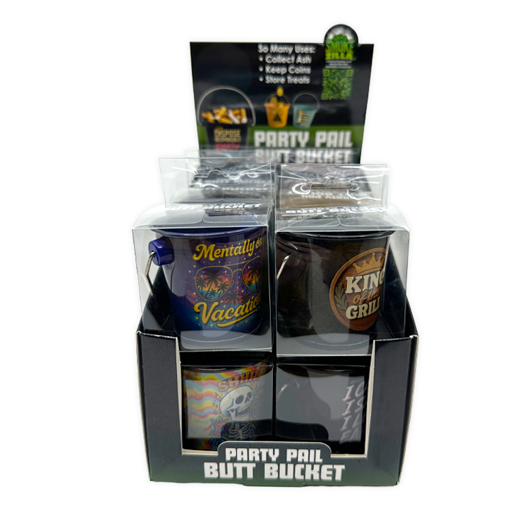 Printed Bucket Ashtray - 12 Pieces Per Retail Ready Display 26097 SMOKEZILLA