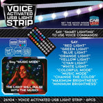 Voice Activated USB Mood Light Strip 16FT - 6 Pieces Per Retail Ready Display 26104 CAR VIBEZ
