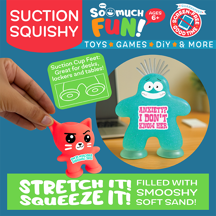Emotional Support Suction Squishy - 12 Pieces Per Retail Ready Display 26106 KIPP BROTHERS