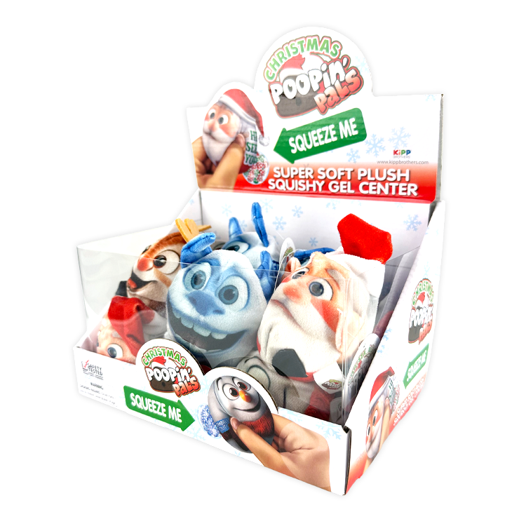Christmas Plush Squeeze Poopin Pal Toy - 12 Pieces Per Retail Ready Display 26109 KIPP BROTHERS