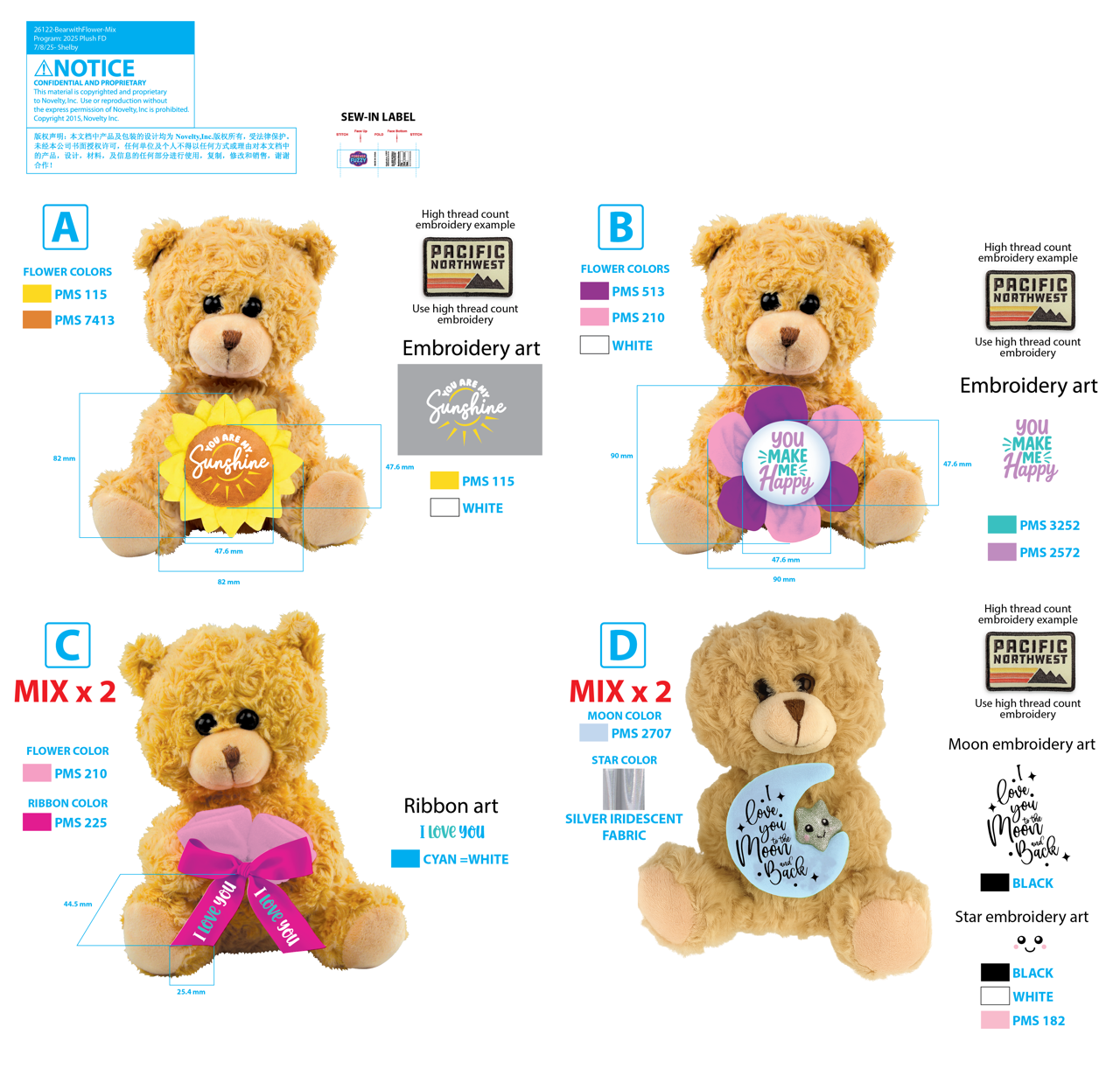 Forever Fuzzy Plush Assortment Floor Display - 44 Pieces Per Retail Ready Display Kit 88613 NOVELTY INC