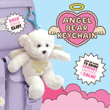 Emotional Support Angel Bear Plush Keychain - 6 Pieces Per Retail Ready Display 26445