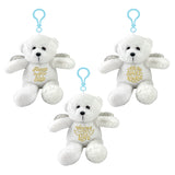 Emotional Support Angel Bear Plush Keychain - 6 Pieces Per Retail Ready Display 26445