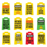 3D Standing Mood Caution Sign Assortment - 12 Pieces Per Retail Ready Display 26537