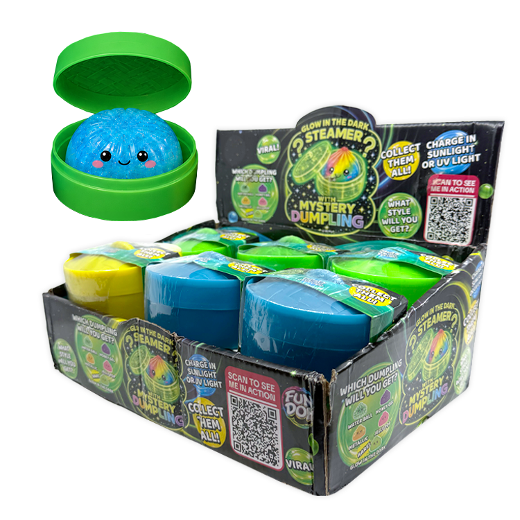Fun Doh Squishy Glow-in-the-Dark Mystery Streamer Dumpling Toy - 12 Pieces Per Retail Ready Display 26787