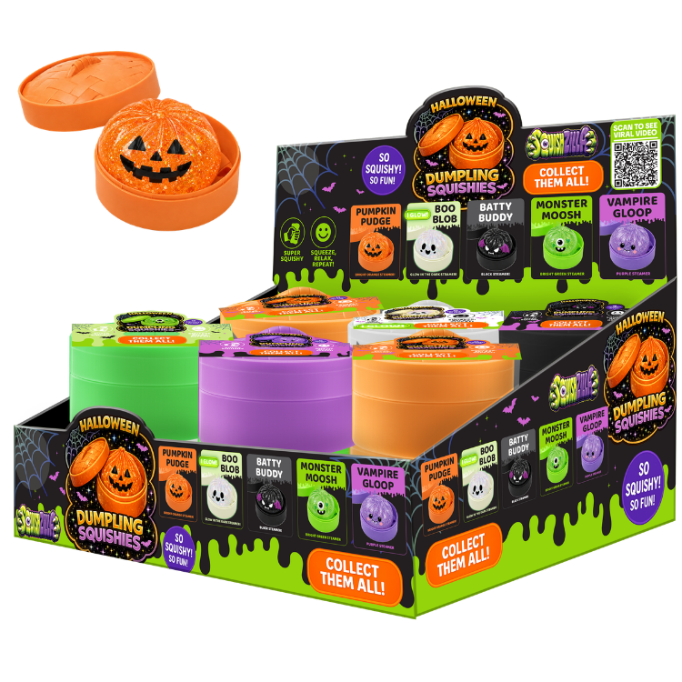 Fun Doh SquishZilla Spooky Steamers Dumpling Toy - 12 Pieces Per Retail Ready Display 26858