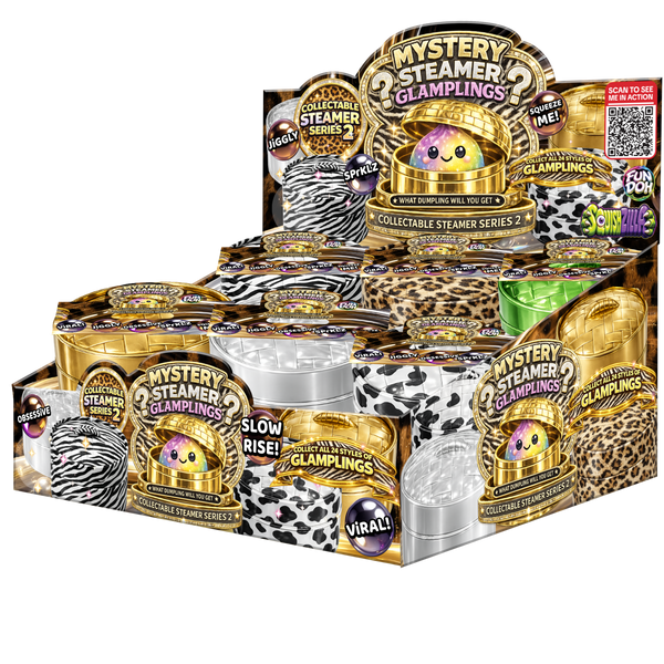 Fun Doh SquishZilla Fancy Mystery Glampling Dumpling Toy - 12 Pieces Per Retail Ready Display 26868