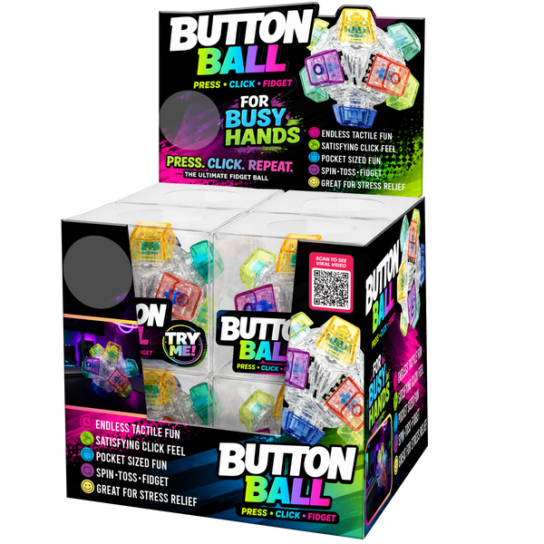 Sensory Fidget Button Ball - 8 Pieces Per Retail Ready Display 26785