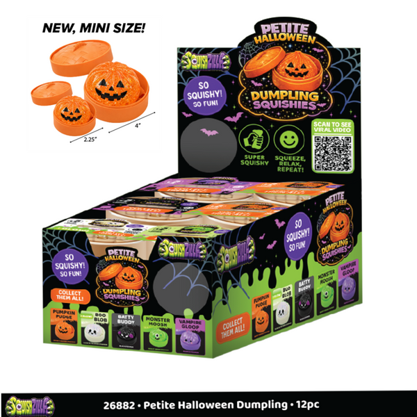 Fun Doh SquishZilla Petite Spooky Steamers Dumpling Toy - 12 Pieces Per Retail Ready Display 26882