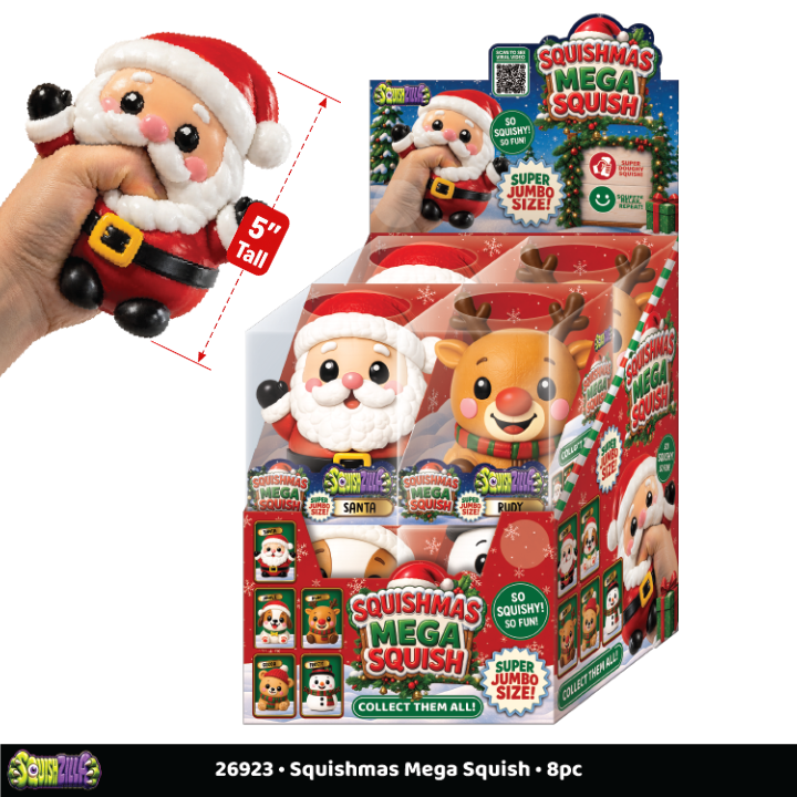 Fun Doh™ Squishmas Mega Stretchy Squishy Toy Christmas Characters - 8 Pieces Per Retail Ready Display 26923