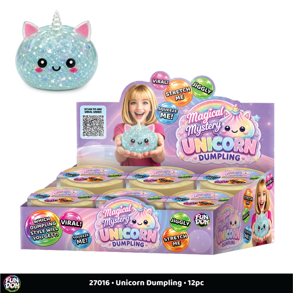 Fun Doh Unicorn Dumpling Squish Toy - 12 Pieces Per Retail Ready Display 27016