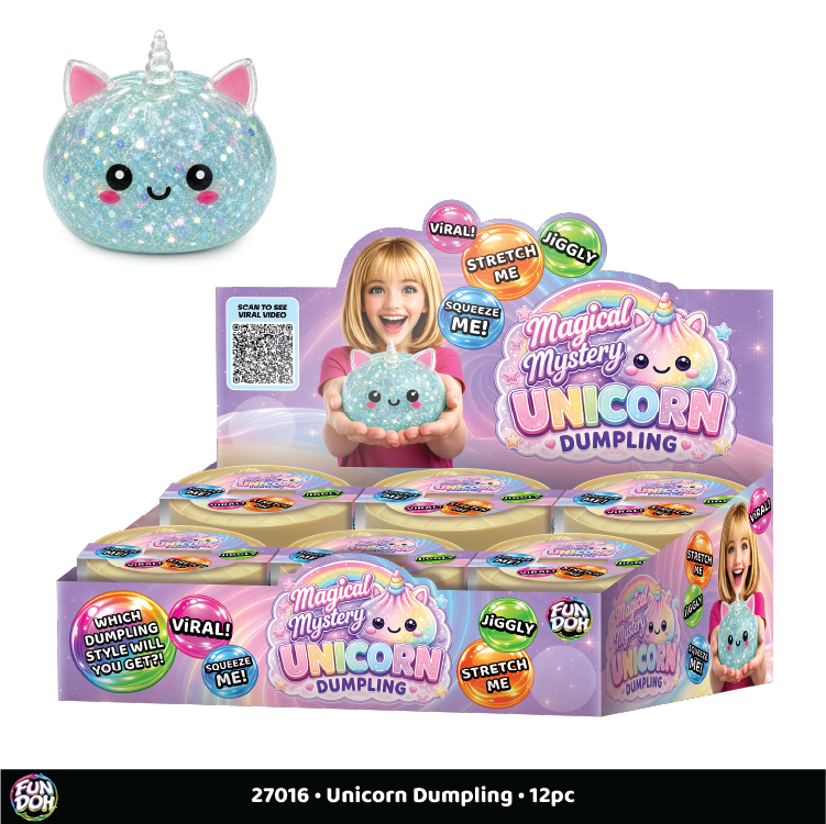Fun Doh Unicorn Dumpling Squish Toy - 12 Pieces Per Retail Ready Display 27016