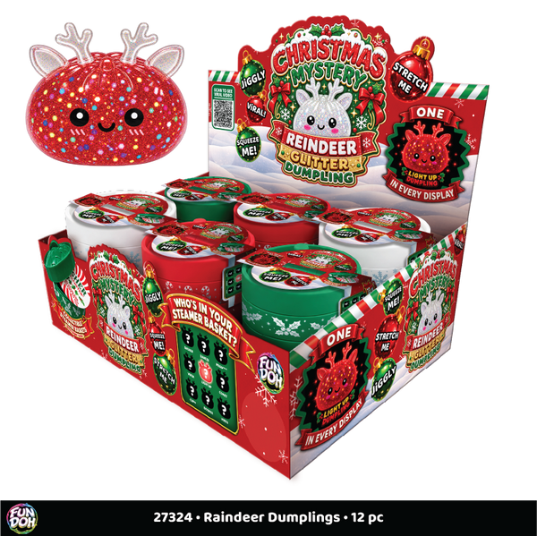 Fun Doh™ Christmas Mystery Reindeer Jelly Dumpling Squishy Toy - 12 Pieces Per Retail Ready Display 27324