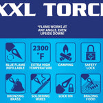 XXL Torch Lighter - 13 Pieces Per Retail Ready Display 40323 TORCH BLUE