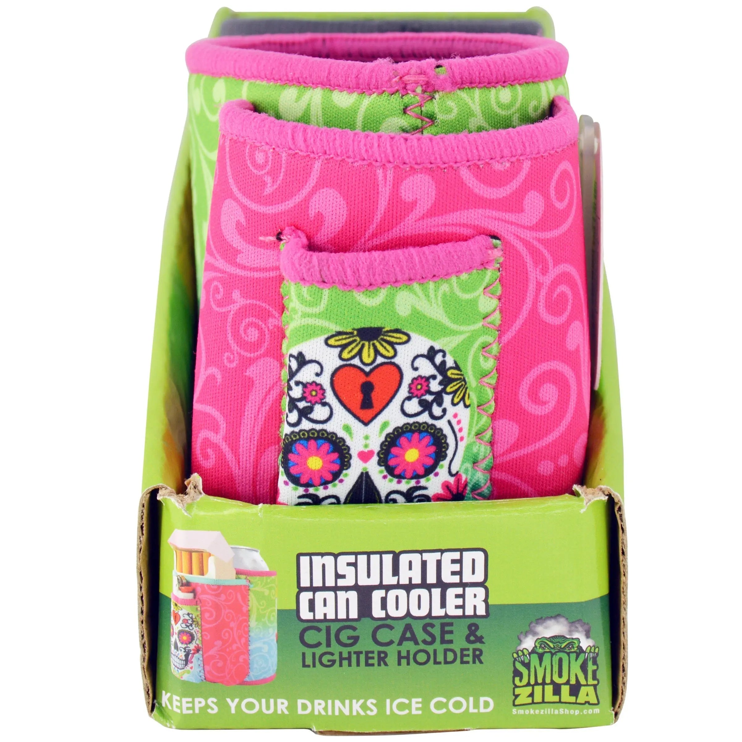 Neoprene Can and Bottle Cooler with Cigarette Pouch - 2 Pieces Per Retail Ready Display 40330 POLAR GEAR