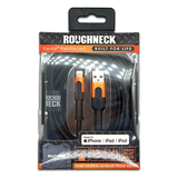 Charging Cable Roughneck Soft Cloth USB to Lightning 10FT 2.4 Amp - 4 Pieces Per Retail Ready Pack 41594 ROUGHNECK