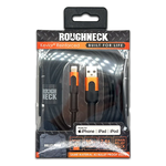 Charging Cable Roughneck Soft Cloth USB to Lightning 10FT 2.4 Amp - 6 Pieces Per Retail Ready Display 41594D ROUGHNECK
