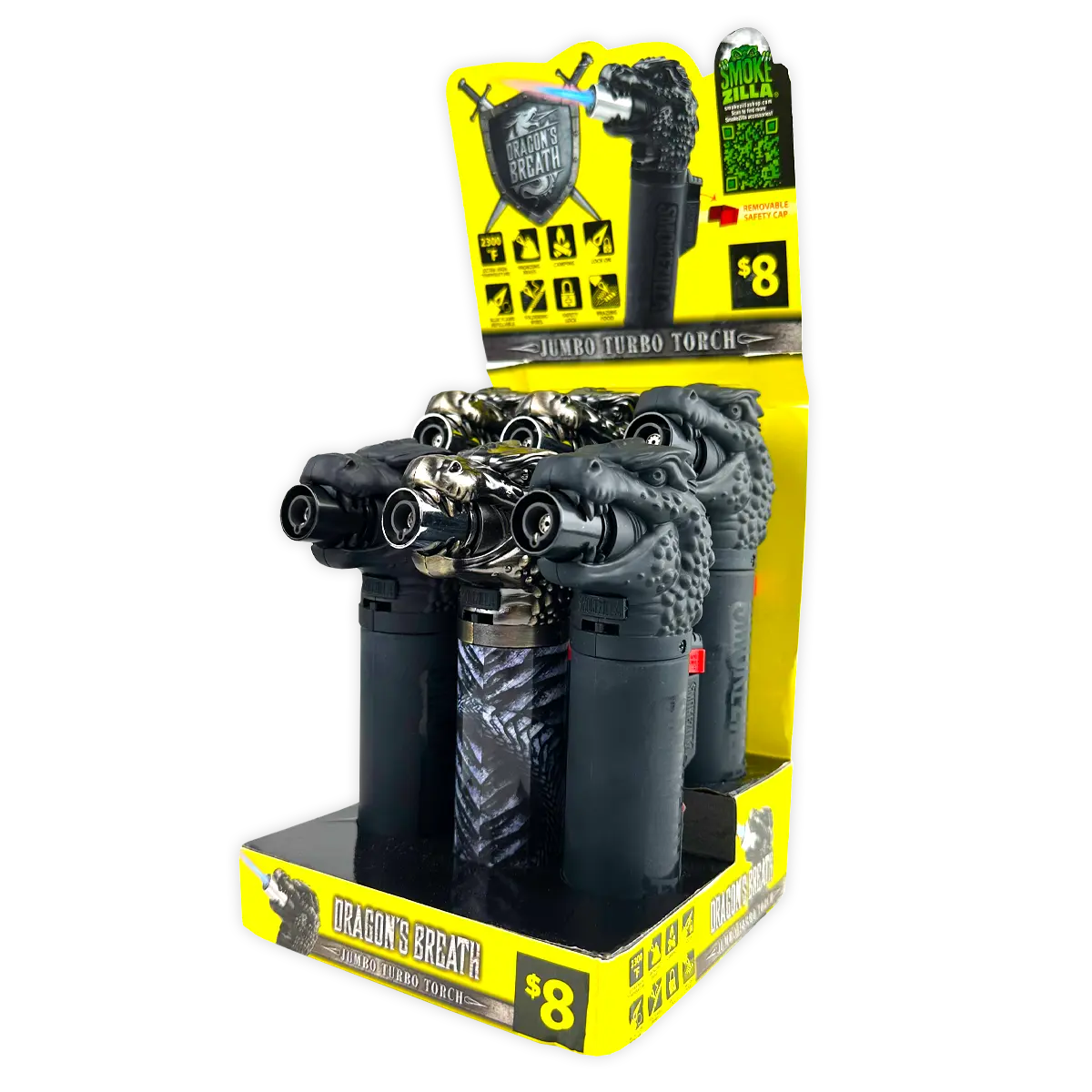 Dragon Breath XXL Torch Lighter - 6 Pieces Per Retail Ready Display 41730 SMOKEZILLA