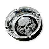 Glass Metal Plated Round Ashtray - 5 Pieces Per Retail Ready Display 41854