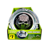 Glass Metal Plated Round Ashtray - 5 Pieces Per Retail Ready Display 41854