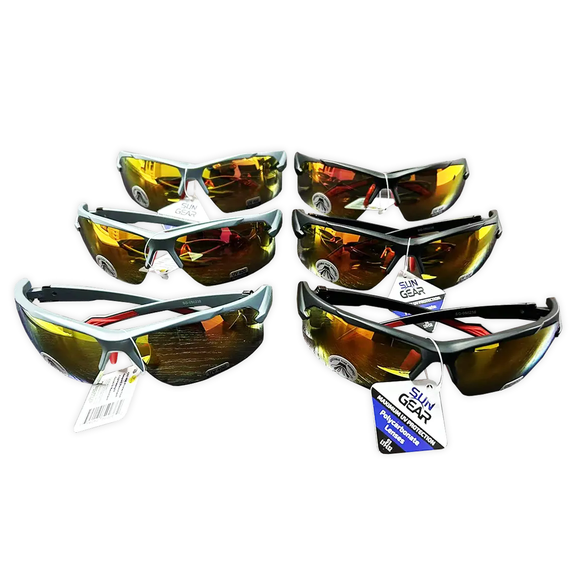 Sunglasses Sungear Assortment - 6 Pieces Per Pack 50236 SUN GEAR