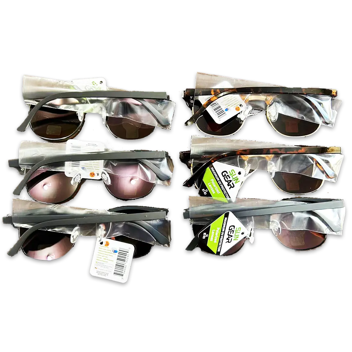 Sunglasses Sungear Assortment - 6 Pieces Per Pack 50240 SUN GEAR