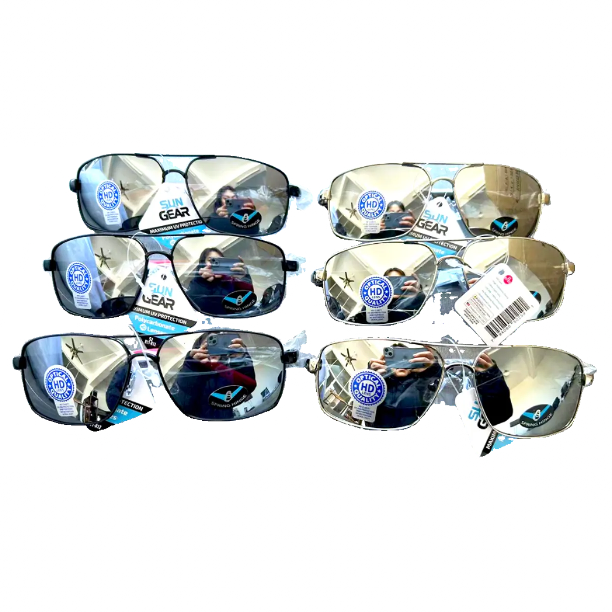 Sunglasses Sungear Assortment - 6 Pieces Per Pack 50259 SUN GEAR