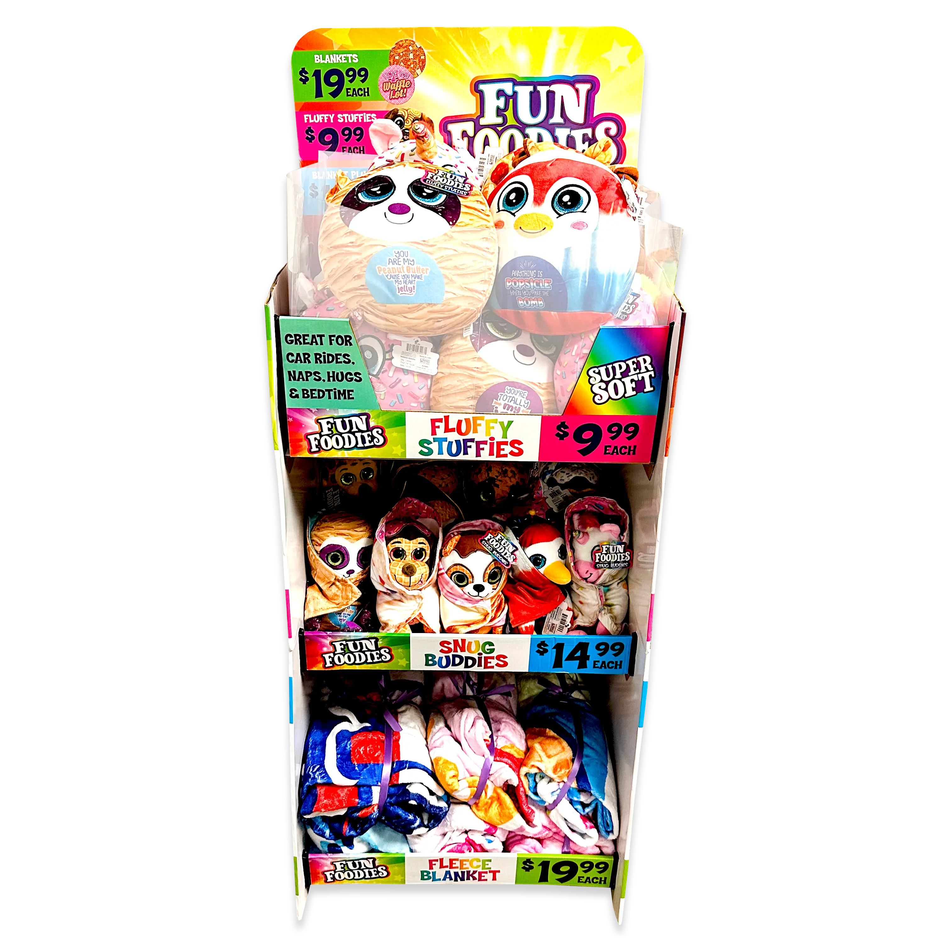 Blanket Plush Floor Display Assortment Floor Display - 36 Pieces Per Retail Ready Display 88399 KIPP BROTHERS