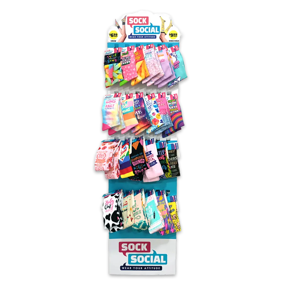 Sock Mix N Match Assorted Floor Display - 36 Pieces Per Retail Ready Display 88465 NOVELTY INC