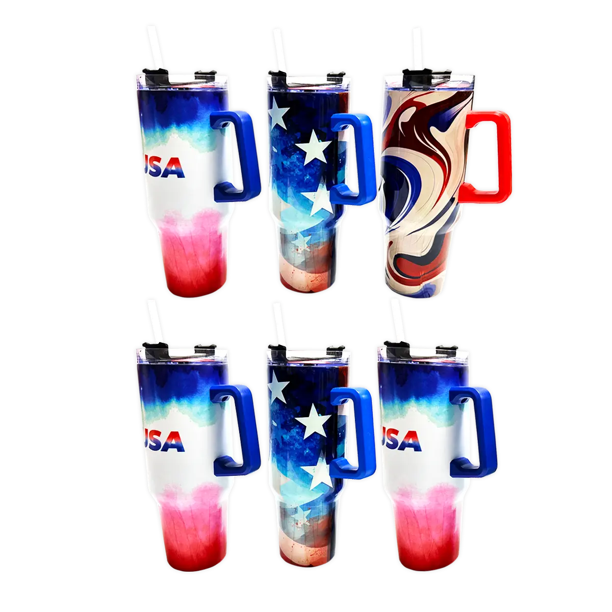 40 oz Stainless-Steel Insulated Patriotic Printed Cups - 6 Pieces Per Retail Ready Display 41686 ROUGHNECK