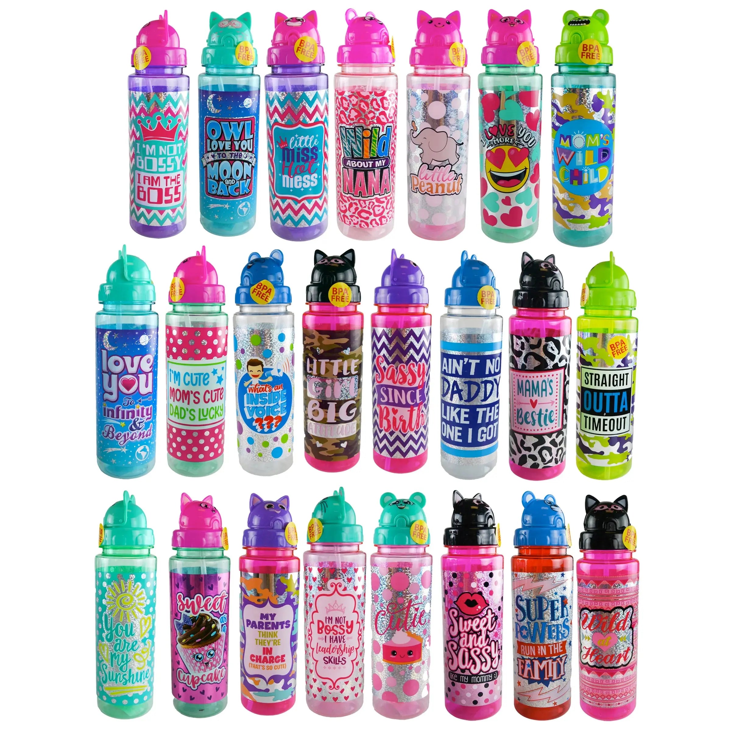 24Oz Kids Water Bottle Assortment Floor Display - 24 Pieces Per Retail Ready Display 88552 KIPP BROTHERS