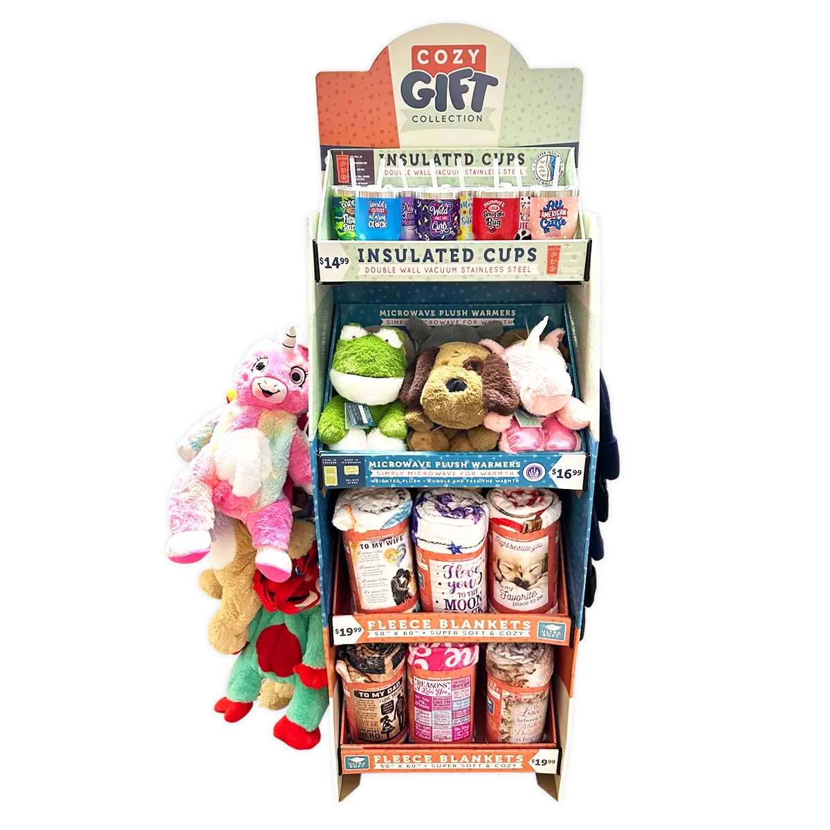 Hug 'N Sip Cup Plush Assortment Floor Display - 38 Pieces Per Retail Ready Display 88565 KIPP BROTHERS