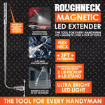 LED Flashlight Extender Tool with Magnetic Stand - 6 Pieces Per Retail Ready Display 22583FAM ROUGHNECK