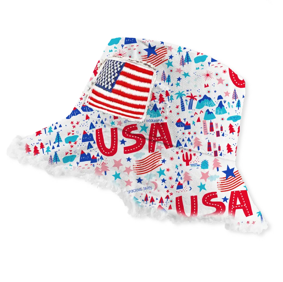 USA Bucket and Boonie Patriotic Hat Assortment Floor Display - 18 Pieces Per Retail Ready Display 88536 NOVELTY INC