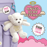 Emotional Support Angel Bear Plush Keychain - 6 Pieces Per Retail Ready Display 26445