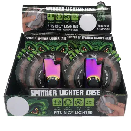 Metal Spinner Lighter Case - 12 Pieces Per Retail Ready Display 23059 SMOKEZILLA
