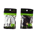 Charging Cable USB to Micro USB 3FT - 6 Pieces Per Pack 21563 GADGET GEAR