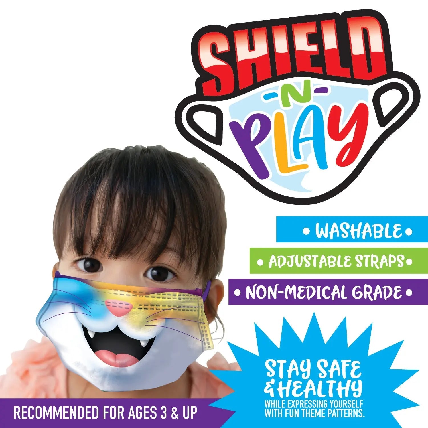 Poly Kid Face Cover 24 Pieces Per Retail Ready Display 21895 KIPP BROTHERS