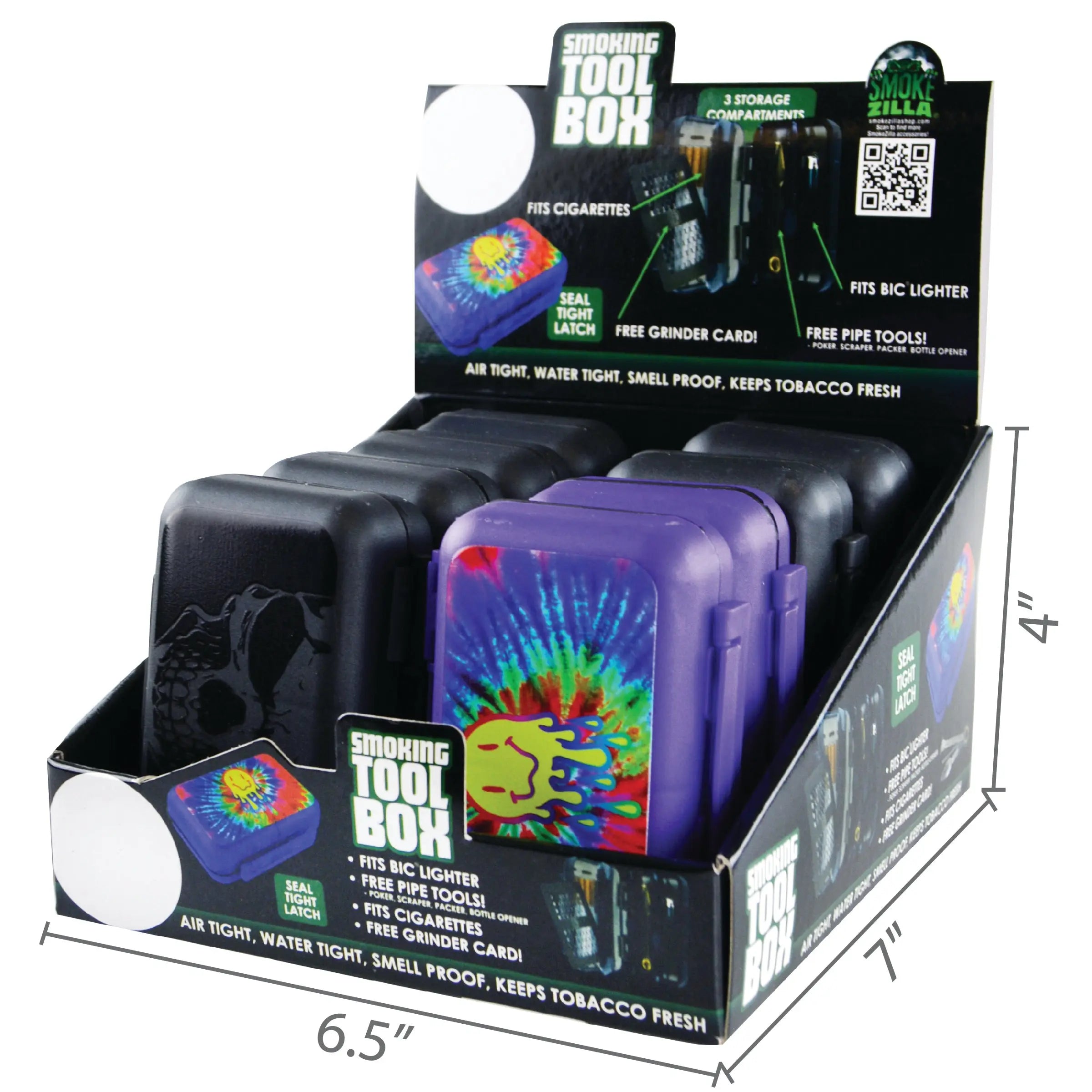 Smoking Strong Box with Tools - 8 Pieces Per Retail Ready Display 22275 SMOKEZILLA