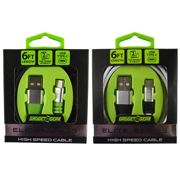 Charging Cable USB to USB-C 6FT - 3 Pieces Per Pack 22460 GADGET GEAR